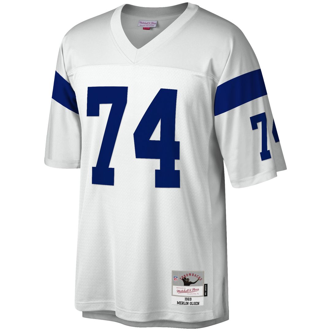 Los Angeles Rams Merlin Olsen White Legacy Replica Jersey product image 2, provided for visual reference and product detail