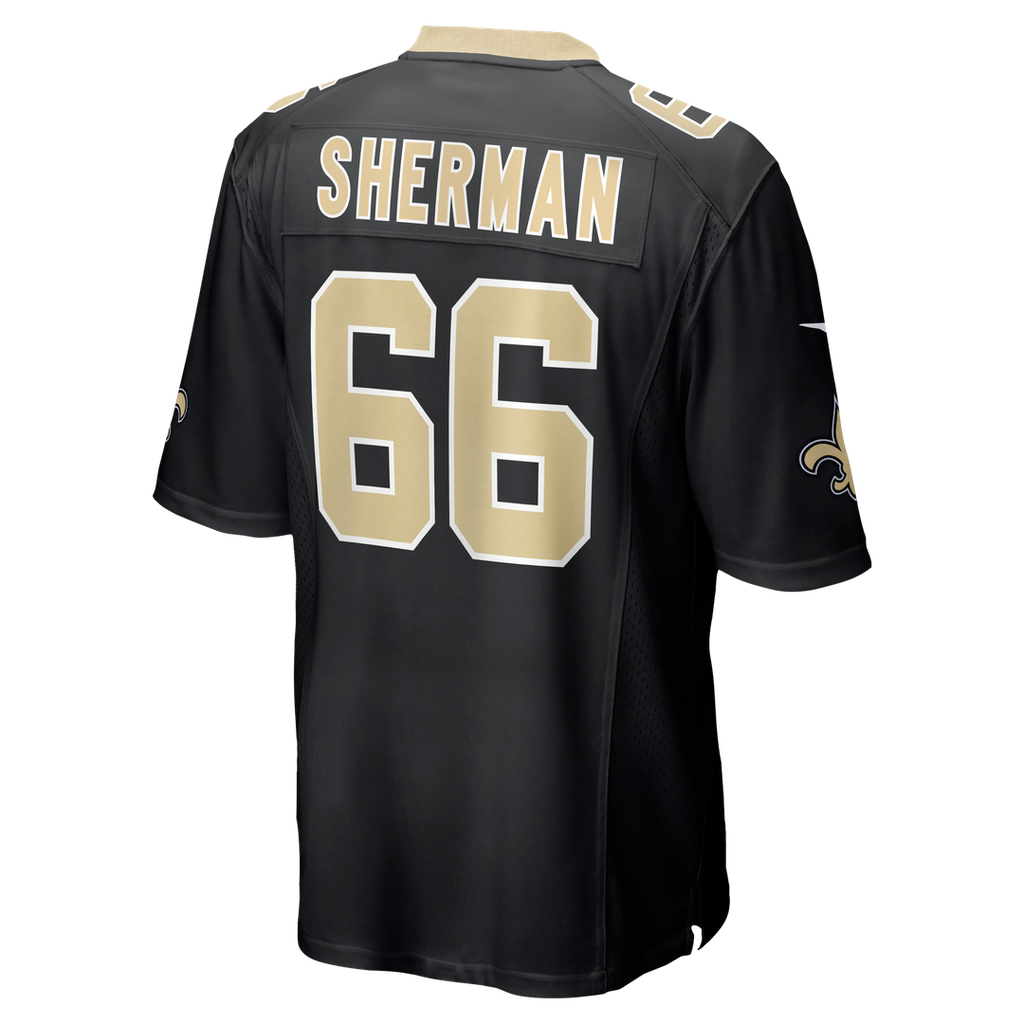 New Orleans Saints William Sherman Black Team Game Jersey product image 3, provided for visual reference and product detail
