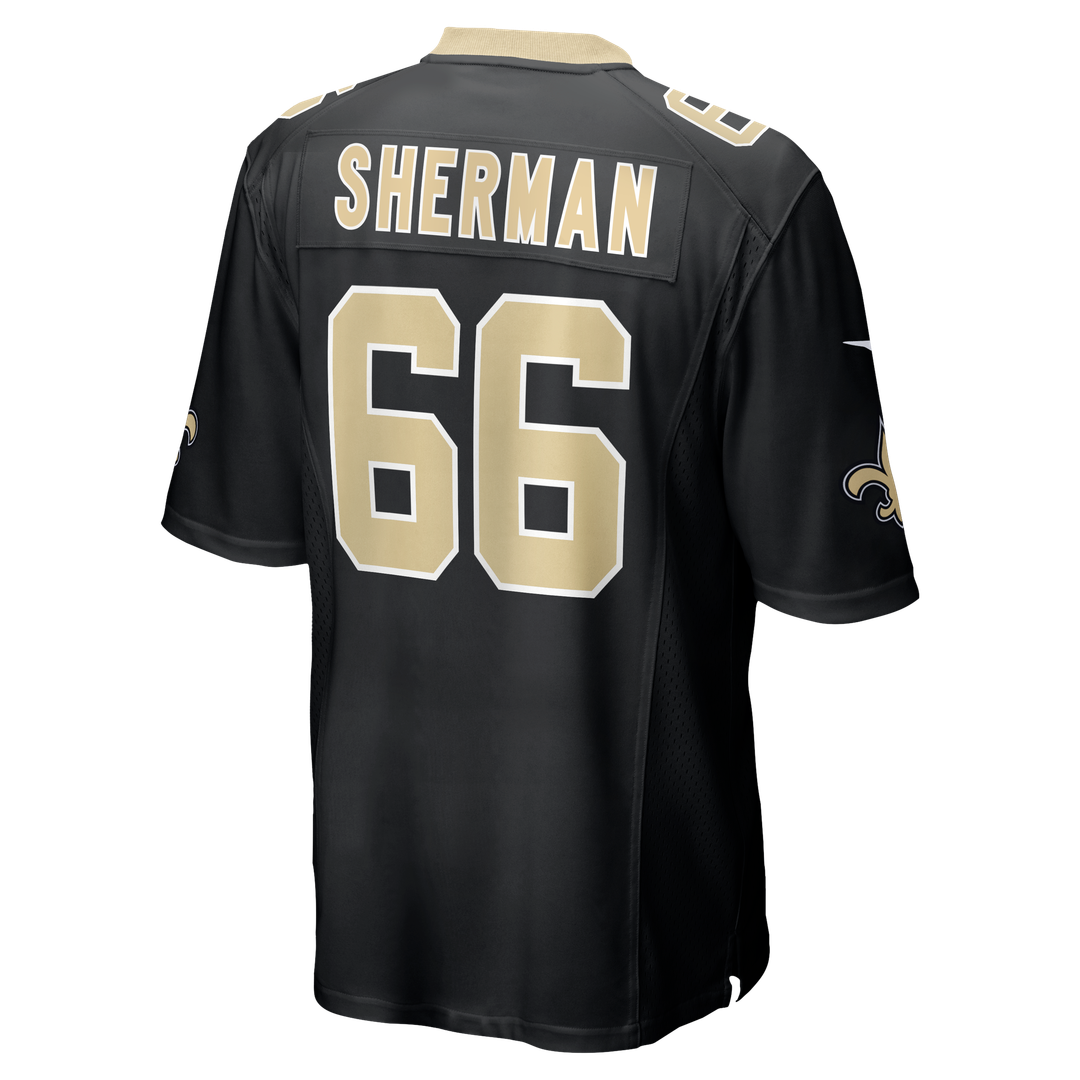 New Orleans Saints William Sherman Black Team Game Jersey product image 3, provided for visual reference and product detail
