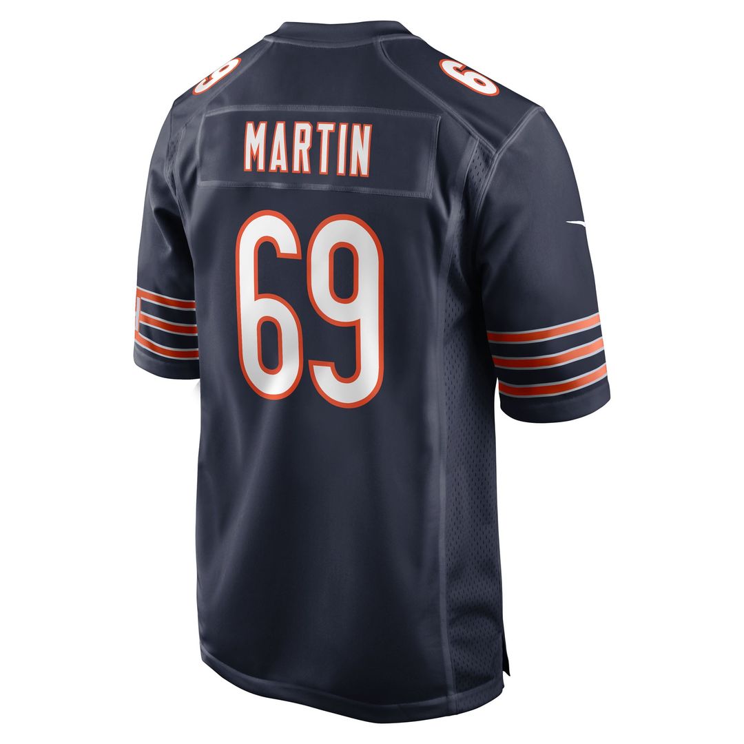 Chicago Bears Jeremiah Martin Navy Team Game Jersey product image 3, provided for visual reference and product detail review