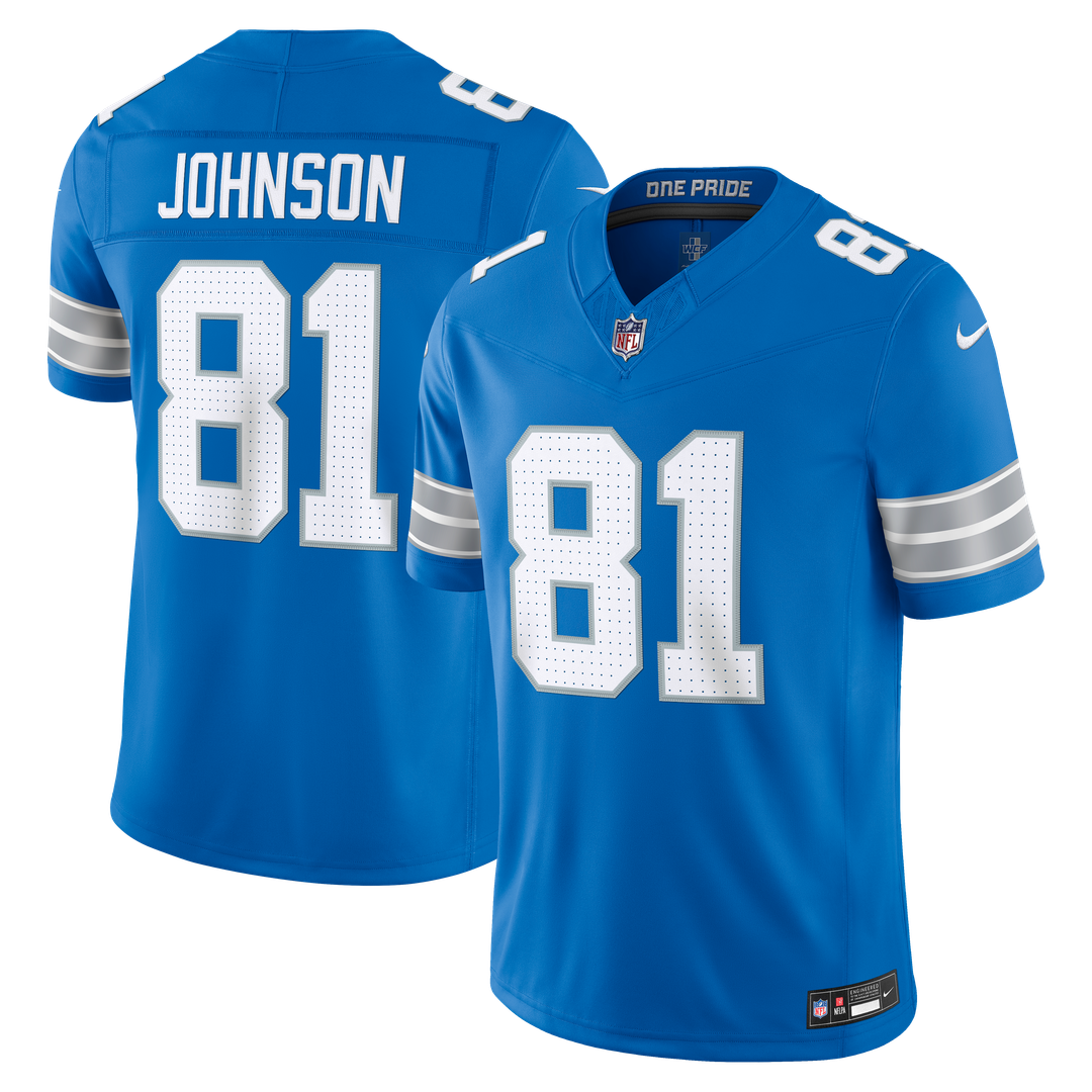 Detroit Lions Calvin Johnson Blue Vapor F.U.S.E. Stitched Retired Limited Jersey product image 4, provided for visual