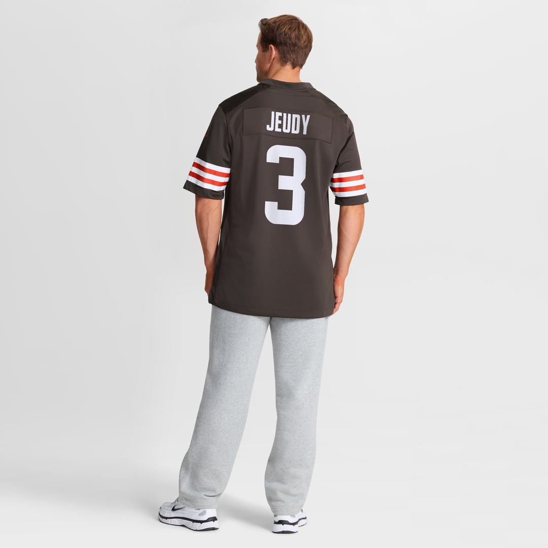 Cleveland Browns Jerry Jeudy Brown Game Jersey product image 8, provided for visual reference and product detail review