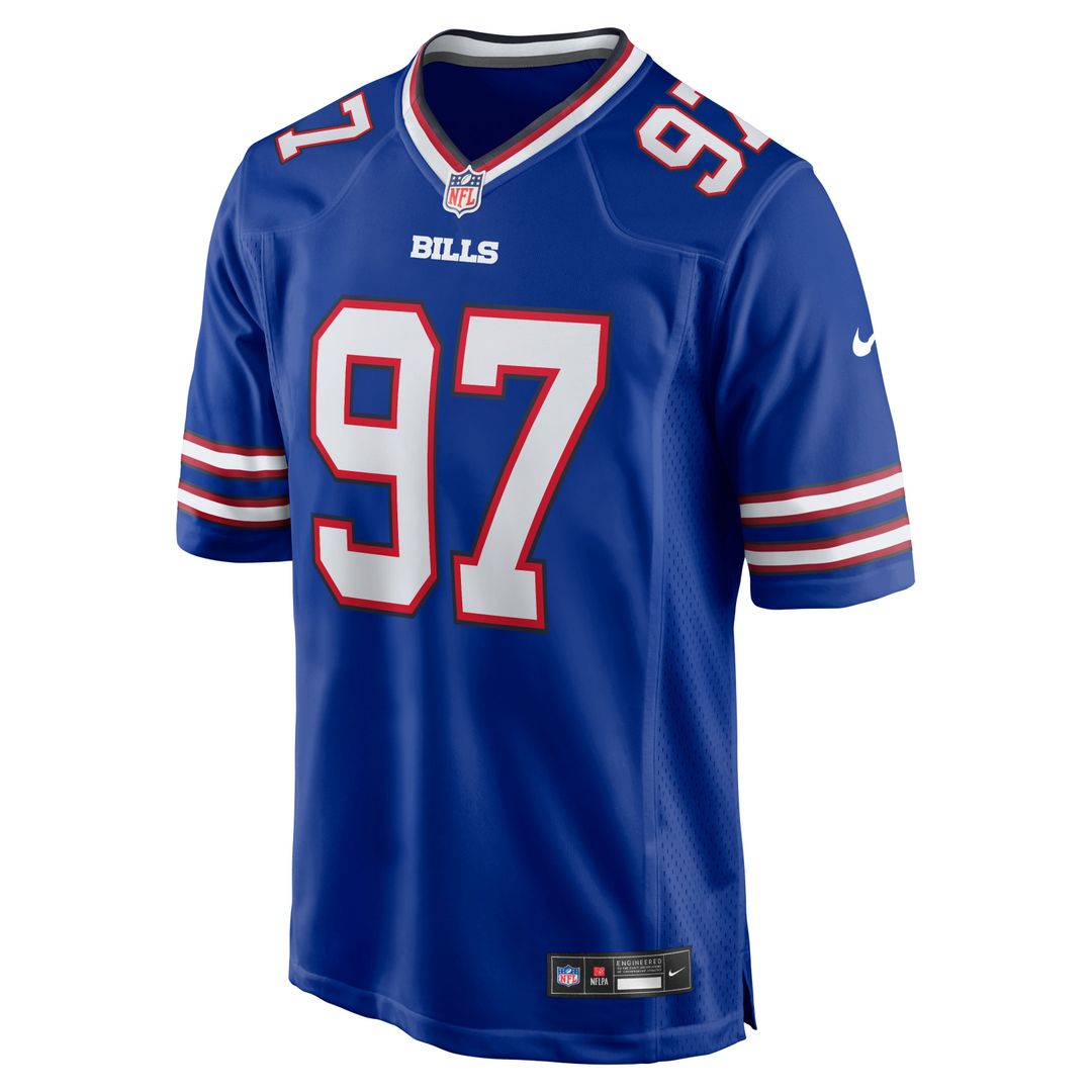 Buffalo Bills Greg Gaines Royal Team Game Jersey product image 4, provided for visual reference and product detail review