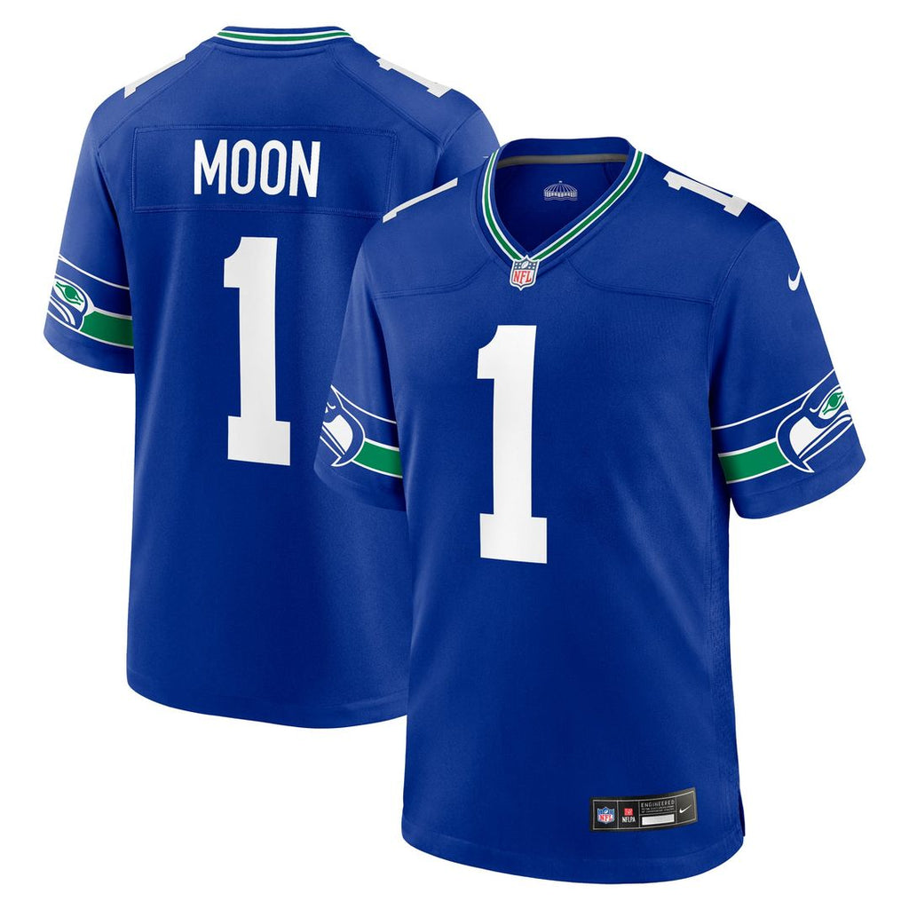 Seattle Seahawks Warren Moon Royal Retired Player Alternate Game Jersey product image 1, provided for visual reference and