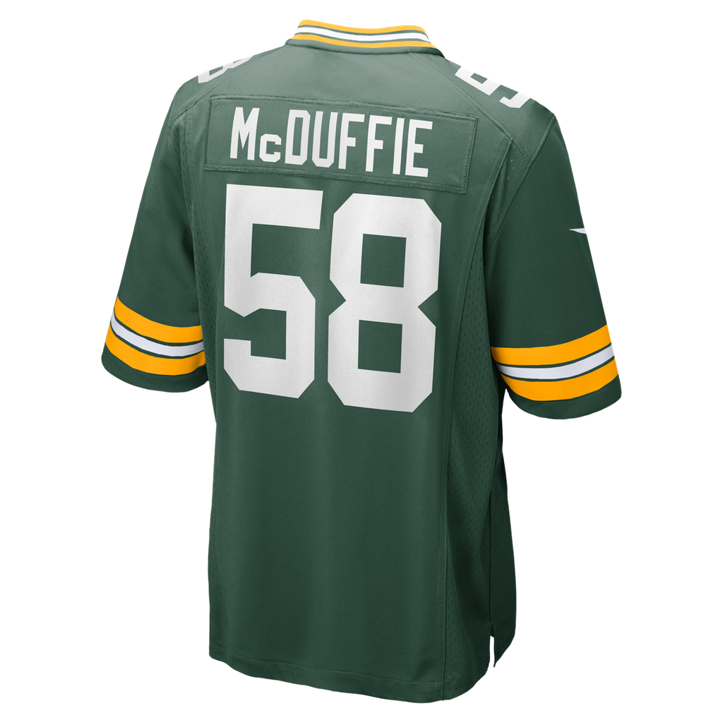 Green Bay Packers Isaiah McDuffie Green Game Jersey product image 3, provided for visual reference and product detail review