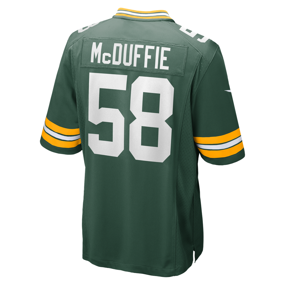 Green Bay Packers Isaiah McDuffie Green Game Jersey product image 3, provided for visual reference and product detail review