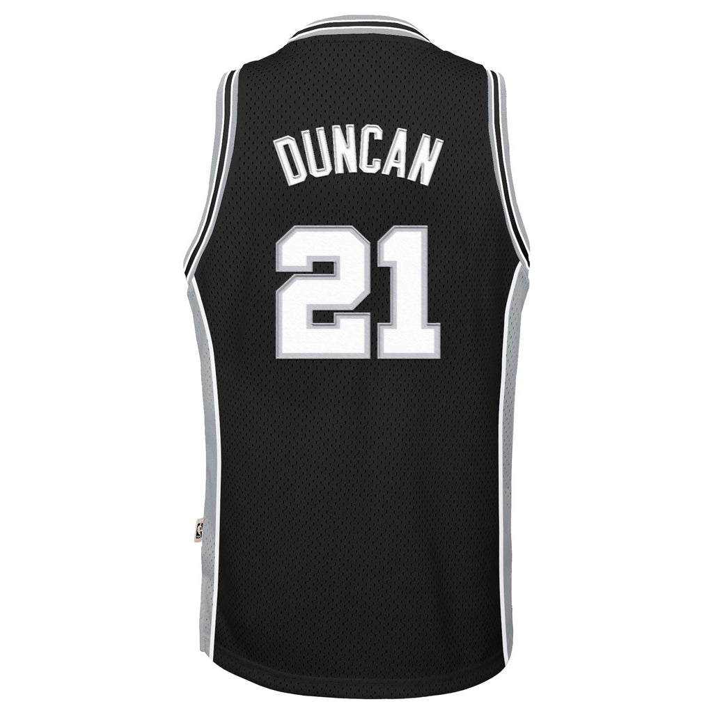 Tim Duncan San Antonio Spurs 1998-99 Hardwood Classics Swingman Road Jersey - Black - Youth product image 2, provided for