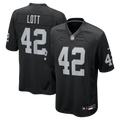 Las Vegas Raiders Ronnie Lott Black Game Retired Player Jersey product image 1, provided for visual reference and product