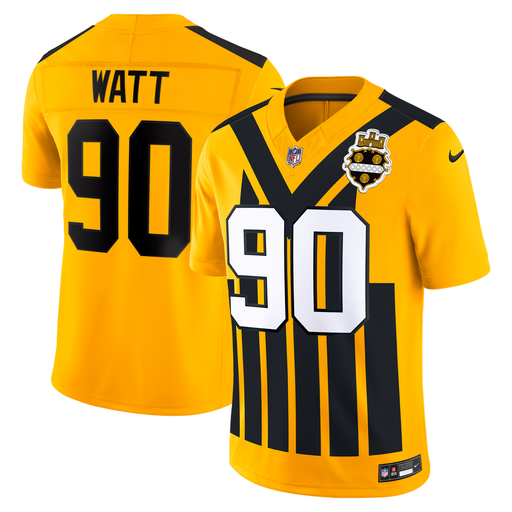 Pittsburgh Steelers T.J. Watt Gold Alternate Vapor F.U.S.E. Stitched Limited Jersey product image 4, provided for visual