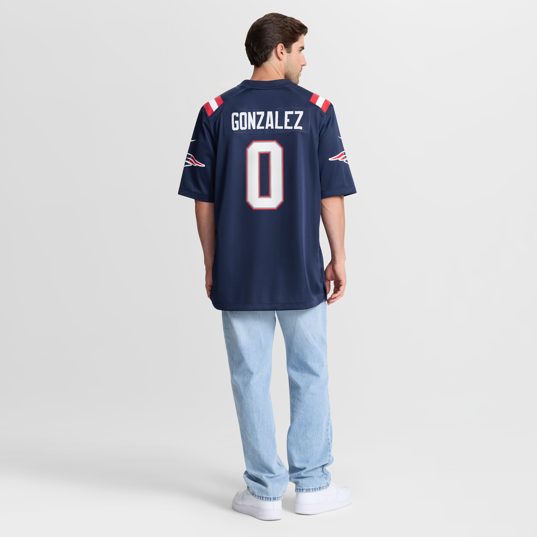 New England Patriots Christian Gonzalez Navy Team Game Jersey product image 16, provided for visual reference and product