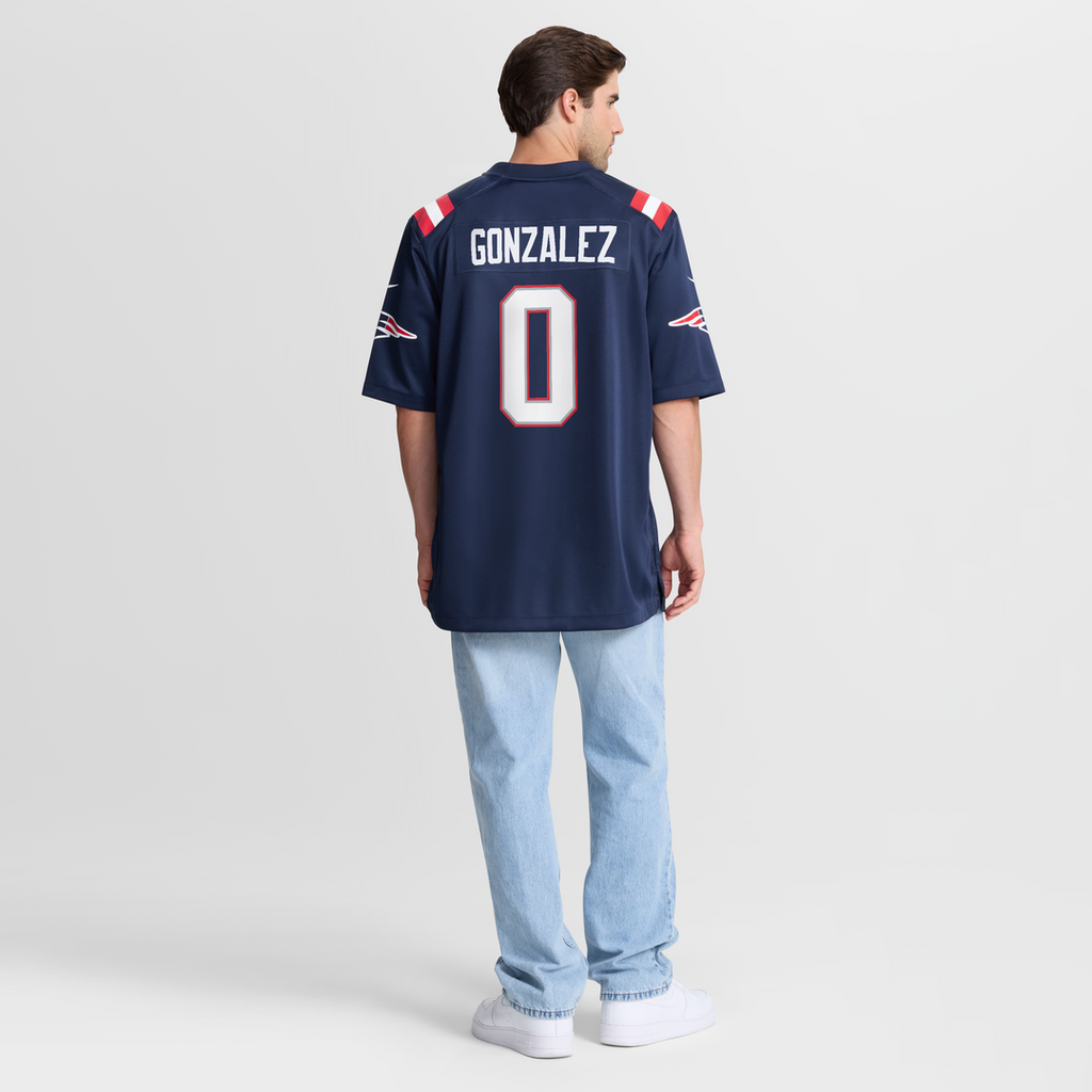 New England Patriots Christian Gonzalez White Game Jersey product image 34, provided for visual reference and product detail