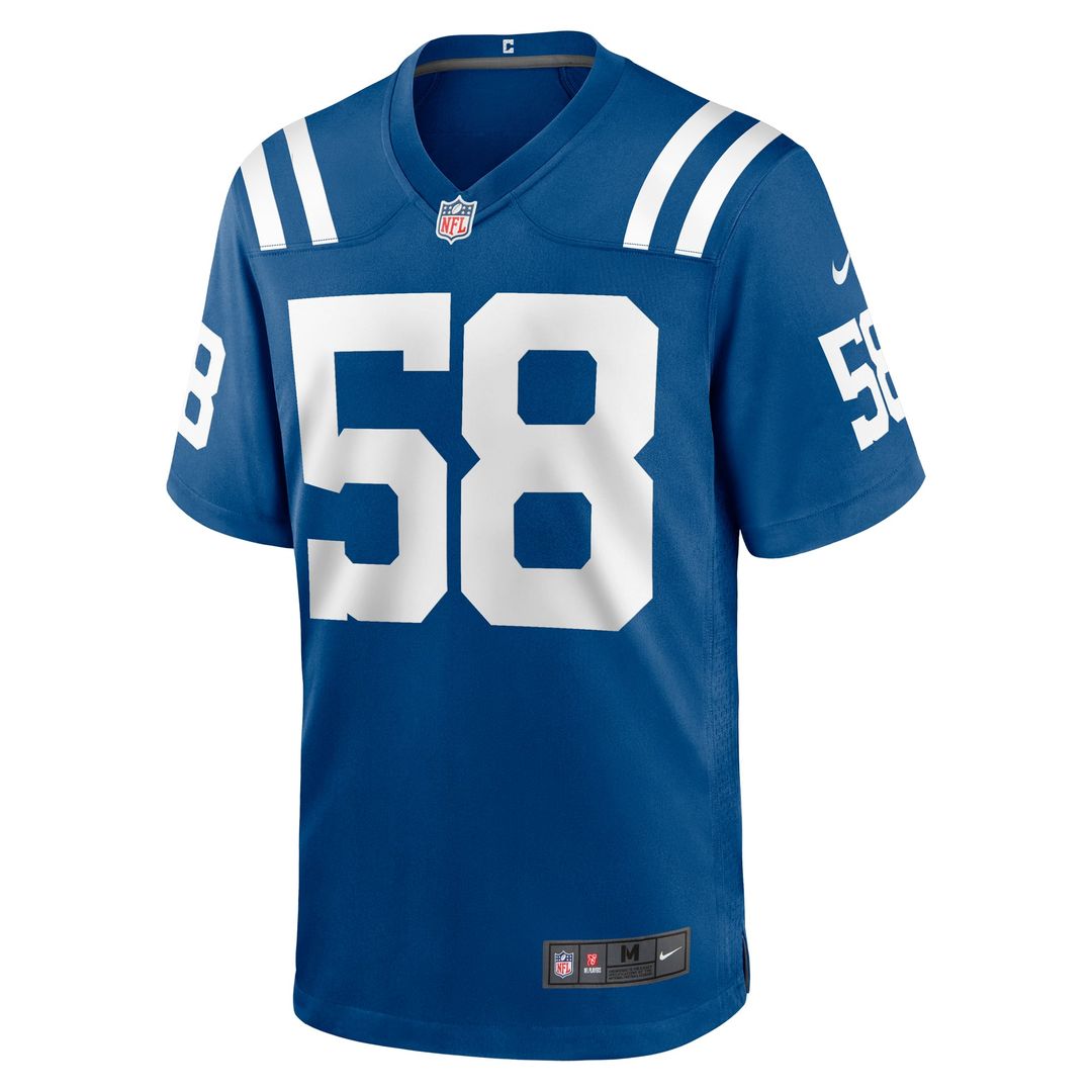 Indianapolis Colts Austin Ajiake Royal Game Jersey product image 2, provided for visual reference and product detail review