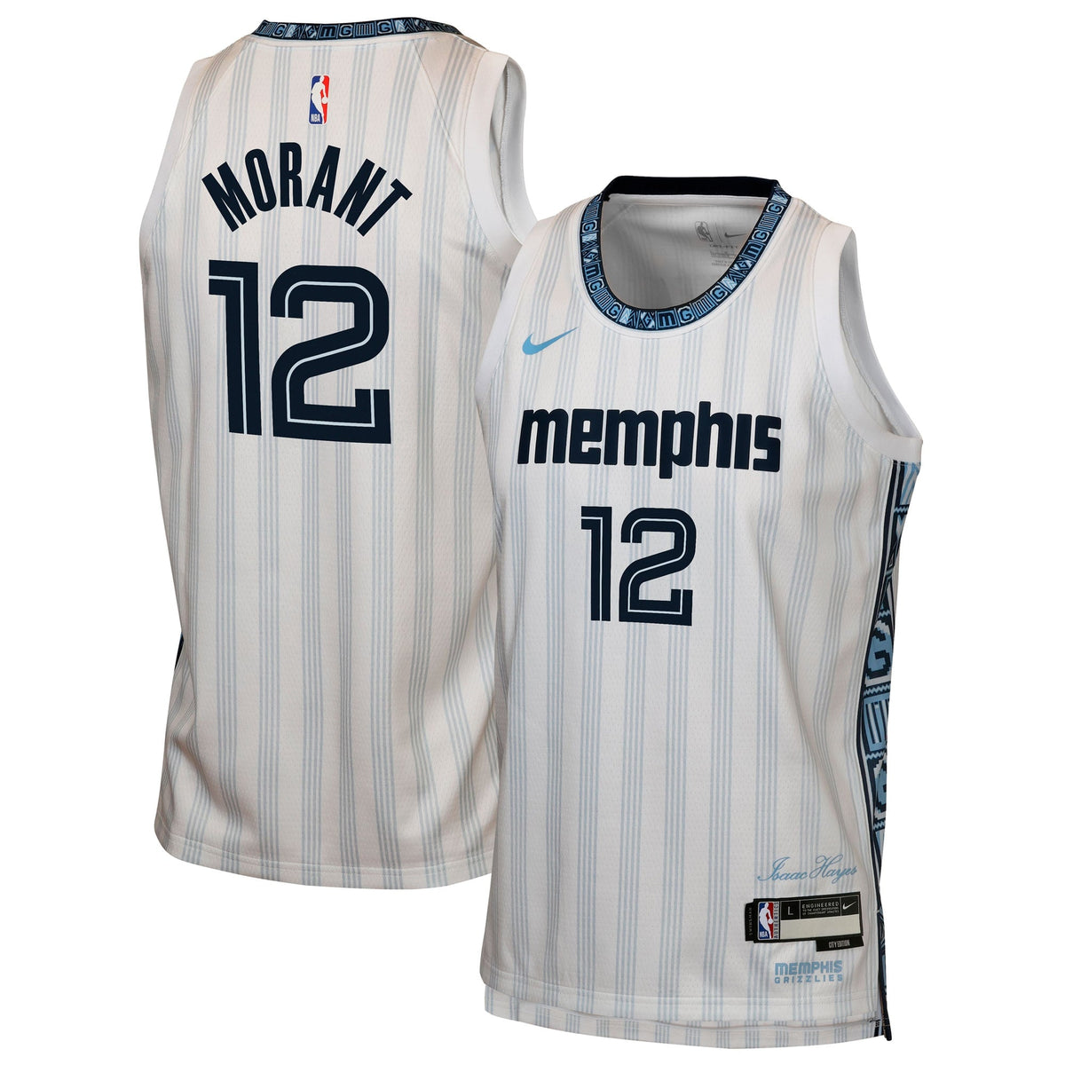 Ja Morant Memphis Grizzlies 2025/26 City Edition Swingman Jersey - Gray - Youth product image 1, provided for visual