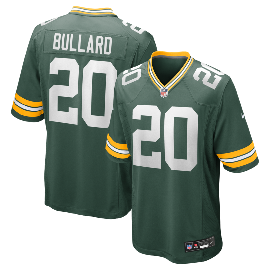 Green Bay Packers Javon Bullard Green Game Jersey product image 1, provided for visual reference and product detail review