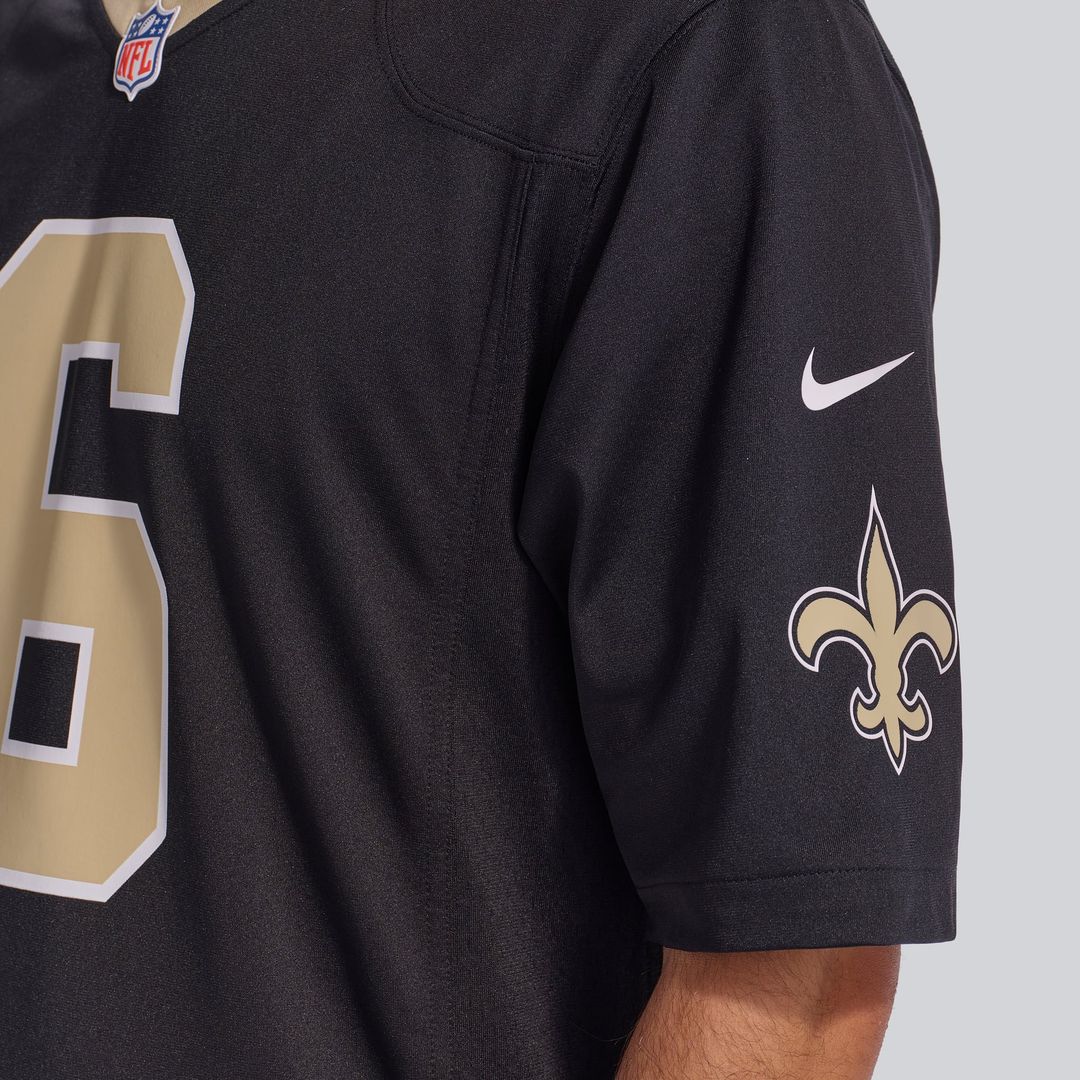 New Orleans Saints Tyler Shough Black Game Jersey product image 11, provided for visual reference and product detail review