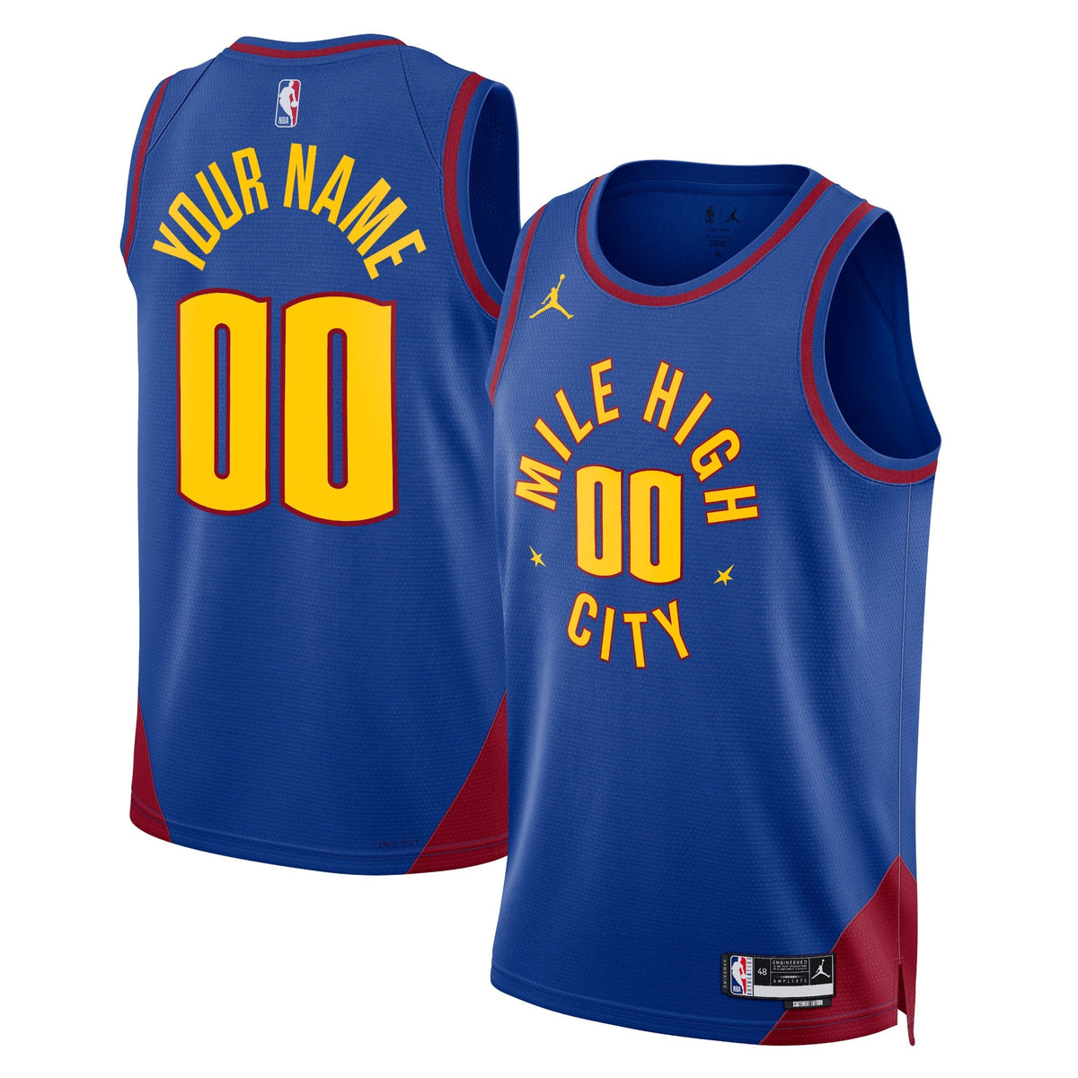 Denver Nuggets Statement Swingman Basketball Jersey - Custom - Unisex product image 1, provided for visual reference and