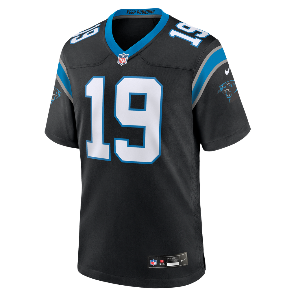 Carolina Panthers Chris Brazzell II Black Team Game Jersey product image 2, provided for visual reference and product detail