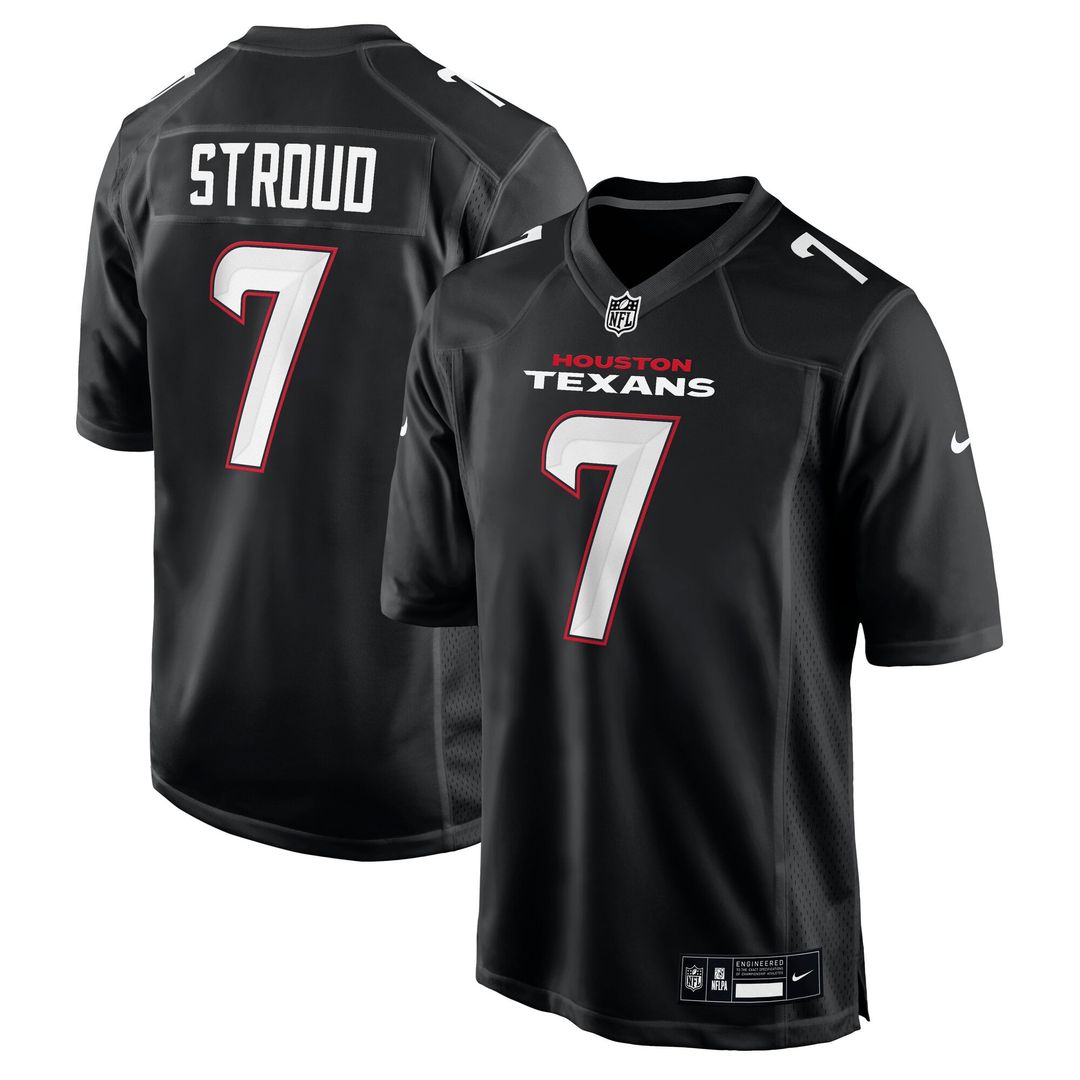 Houston Texans C.J. Stroud Carbon Black Fashion Jersey product image 1, provided for visual reference and product detail