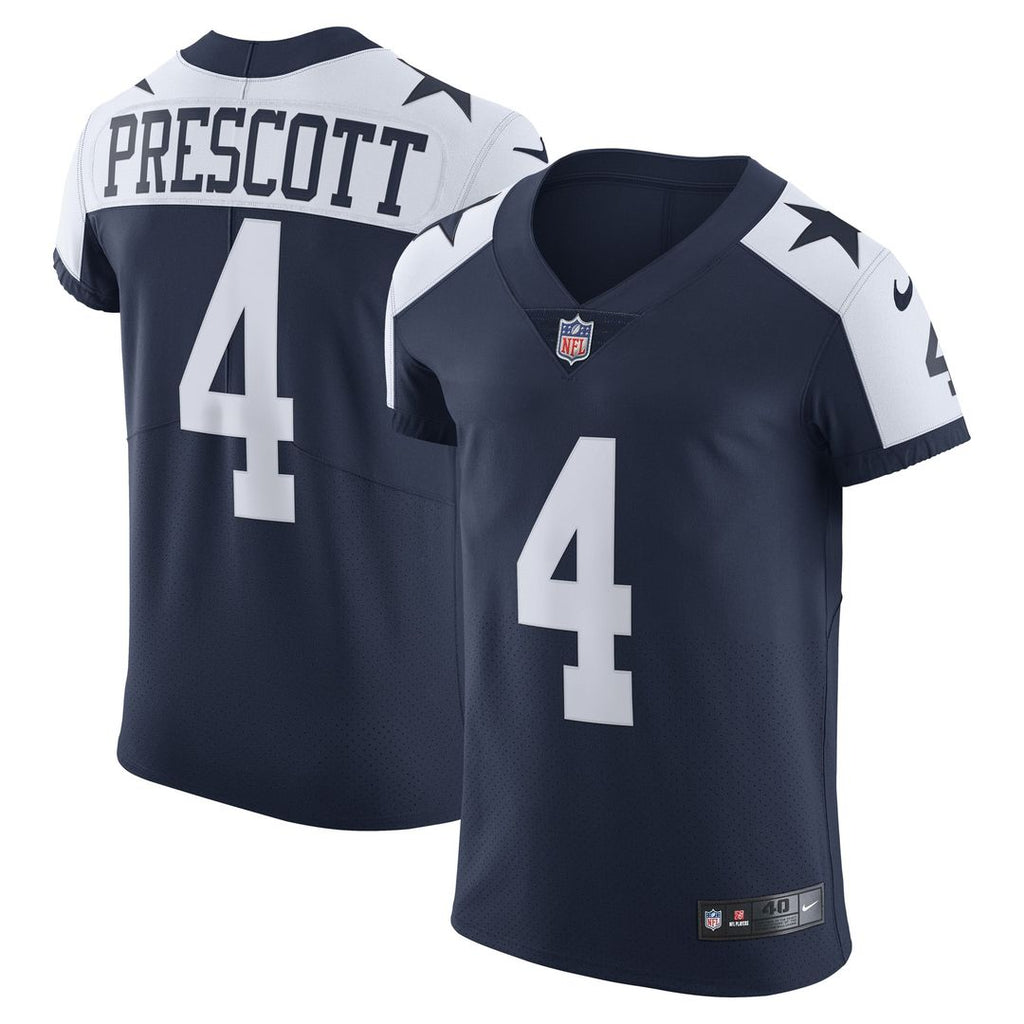 Dallas Cowboys Dak Prescott White Vapor Elite Player Jersey product image 7, provided for visual reference and product