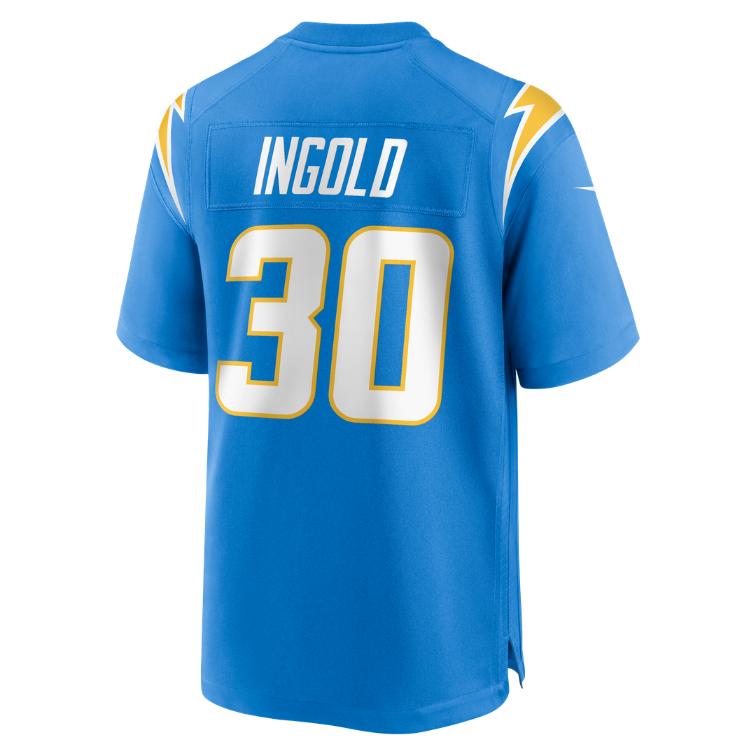Los Angeles Chargers Alec Ingold Powder Blue Team Game Jersey product image 5, provided for visual reference and product