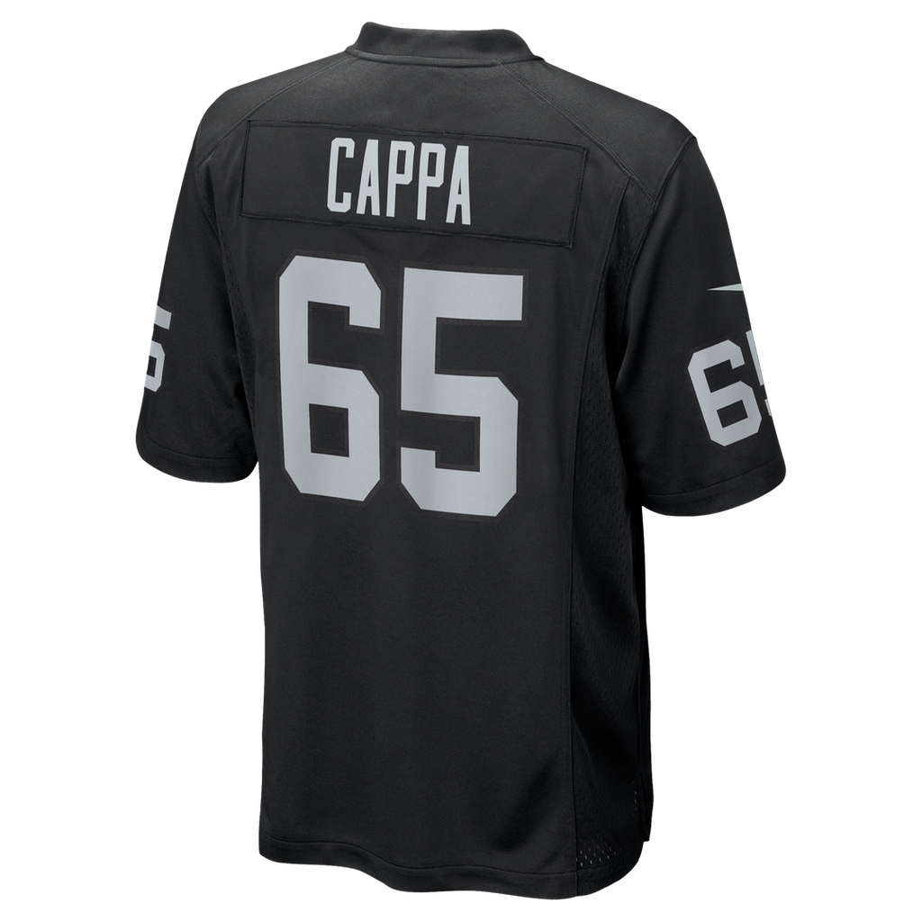 Las Vegas Raiders Alex Cappa Black Team Game Jersey product image 3, provided for visual reference and product detail review