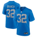 Detroit Lions Brian Branch Blue Alternate Game Jersey product image 1, provided for visual reference and product detail