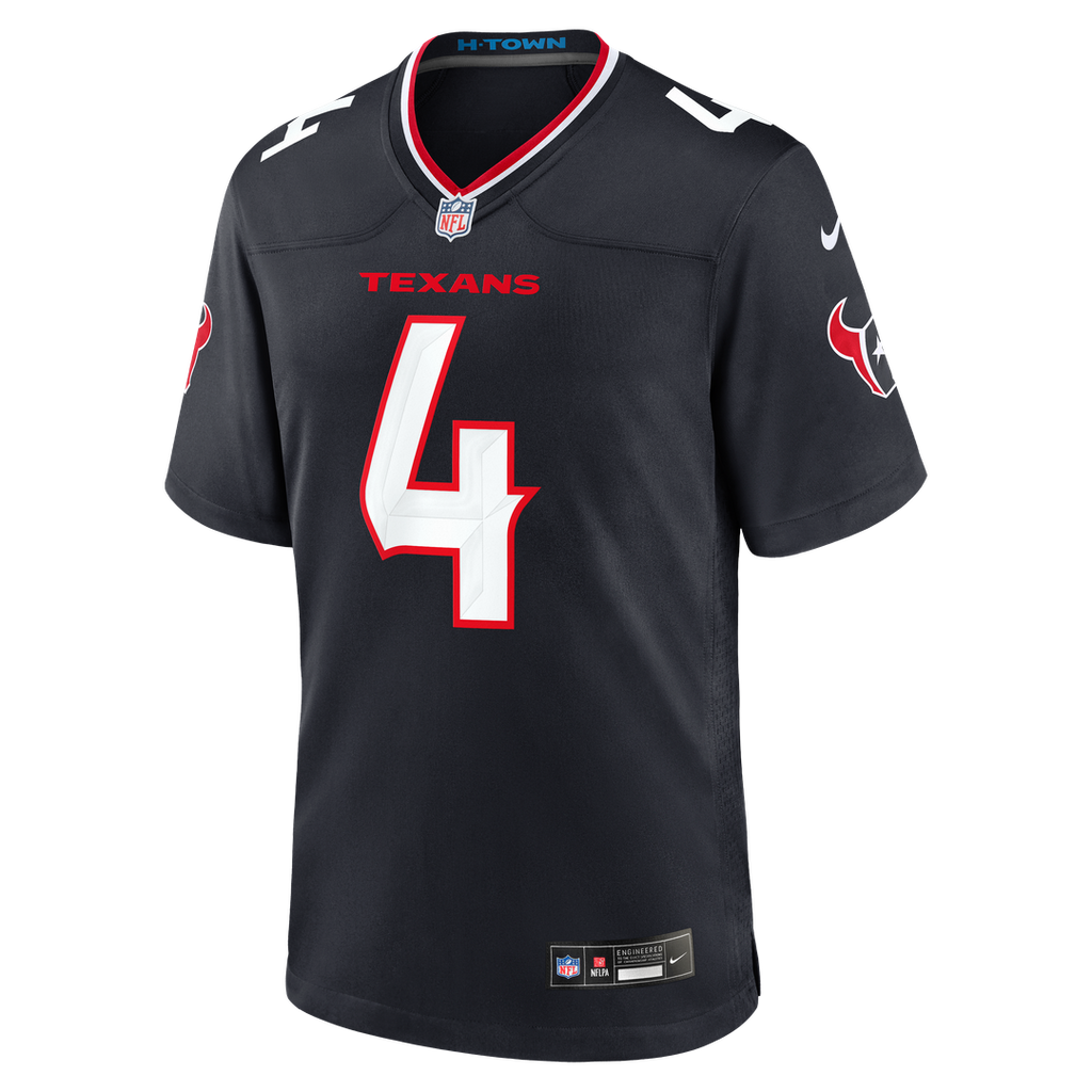 Houston Texans Kamari Lassiter Navy Team Game Jersey product image 2, provided for visual reference and product detail review