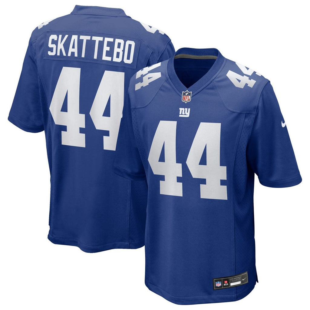 New York Giants Cam Skattebo Royal Game Jersey product image 1, provided for visual reference and product detail review
