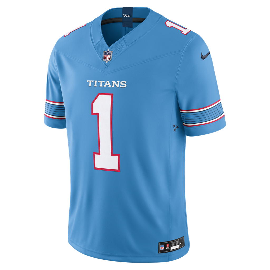 Tennessee Titans Cameron Ward Light Blue Team Vapor F.U.S.E. Stitched Limited Jersey product image 15, provided for visual