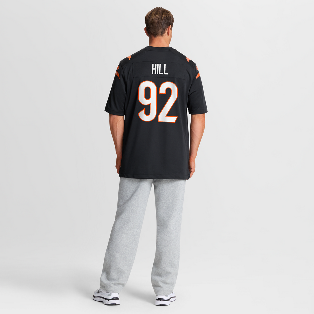 Cincinnati Bengals B.J. Hill Black Game Jersey product image 8, provided for visual reference and product detail review