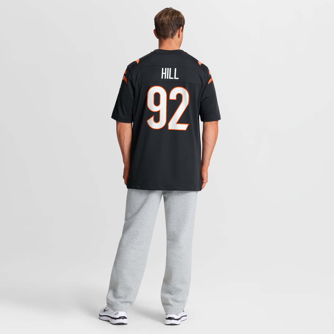 Cincinnati Bengals B.J. Hill Black Game Jersey product image 8, provided for visual reference and product detail review