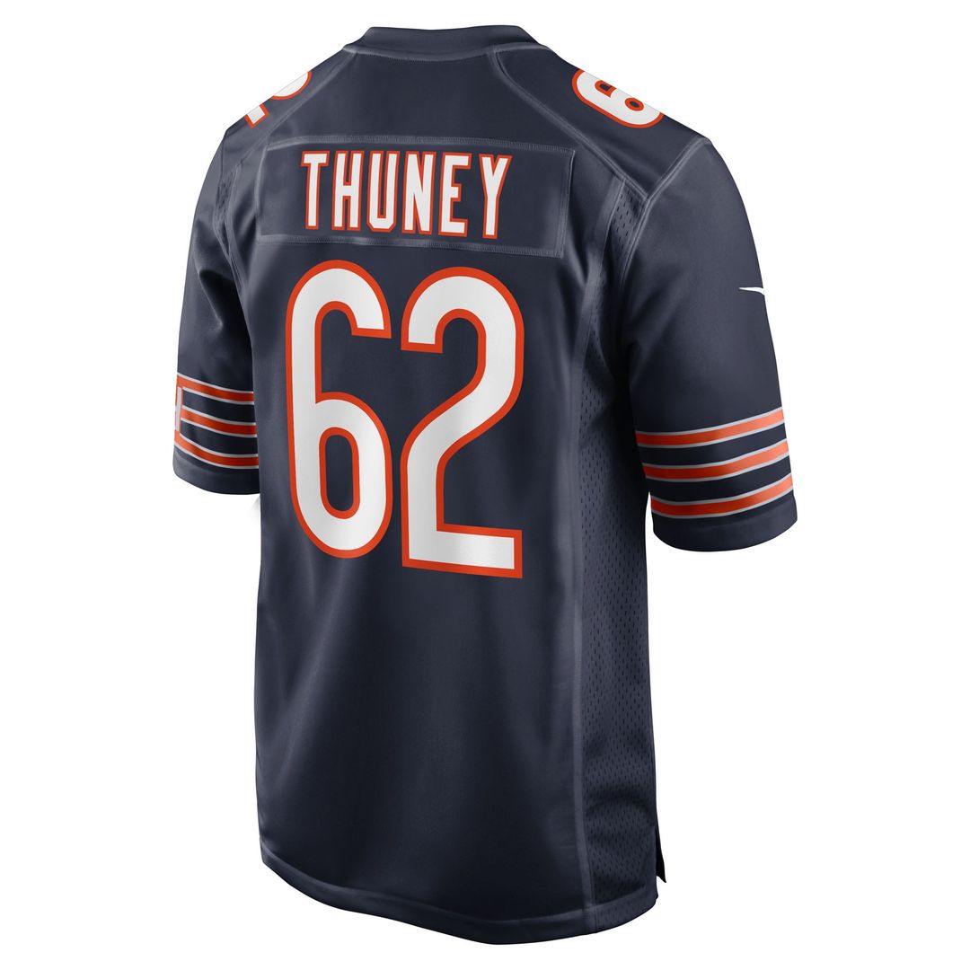 Chicago Bears Joe Thuney Navy Team Game Jersey product image 3, provided for visual reference and product detail review