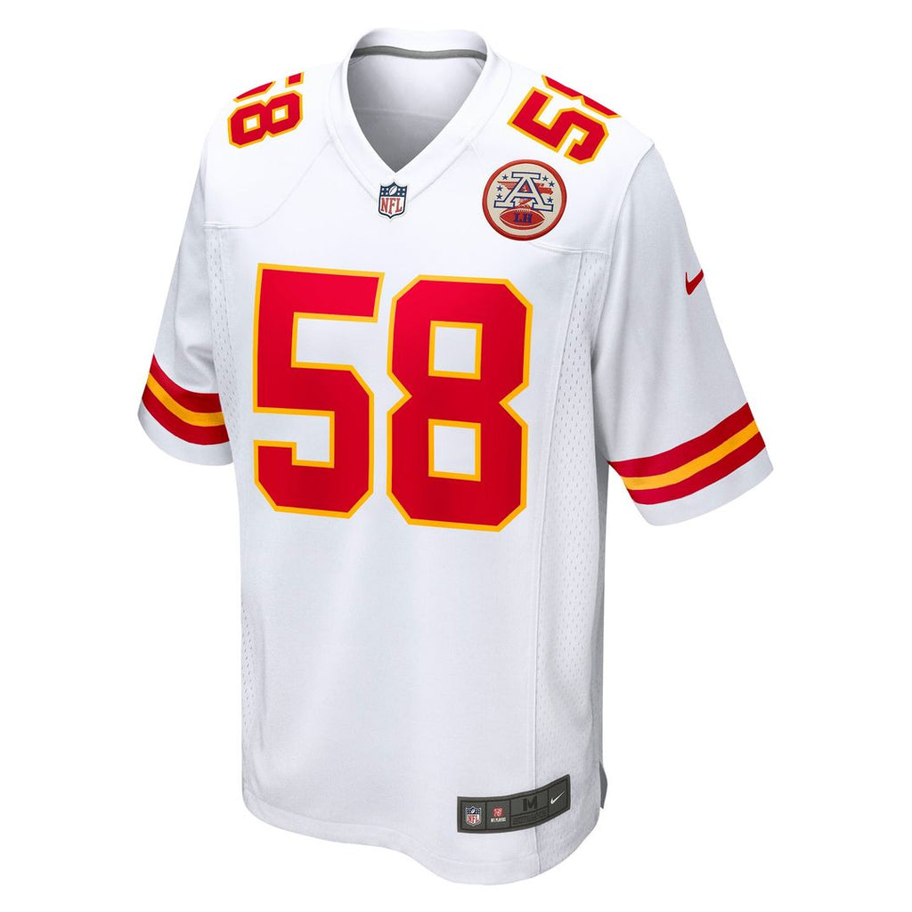 Kansas City Chiefs Derrick Thomas White Retired Player Game Jersey product image 5, provided for visual reference and