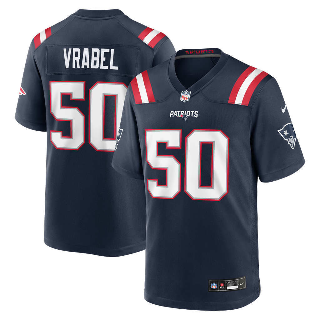 New England Patriots Mike Vrabel White Retired Player Game Jersey product image 7, provided for visual reference and product