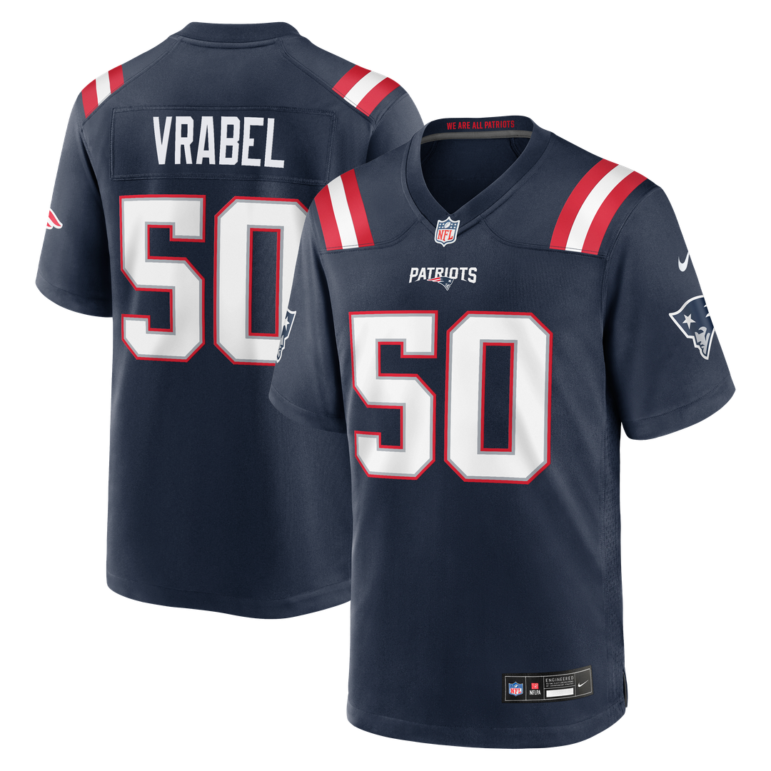 New England Patriots Mike Vrabel White Retired Player Game Jersey product image 7, provided for visual reference and product
