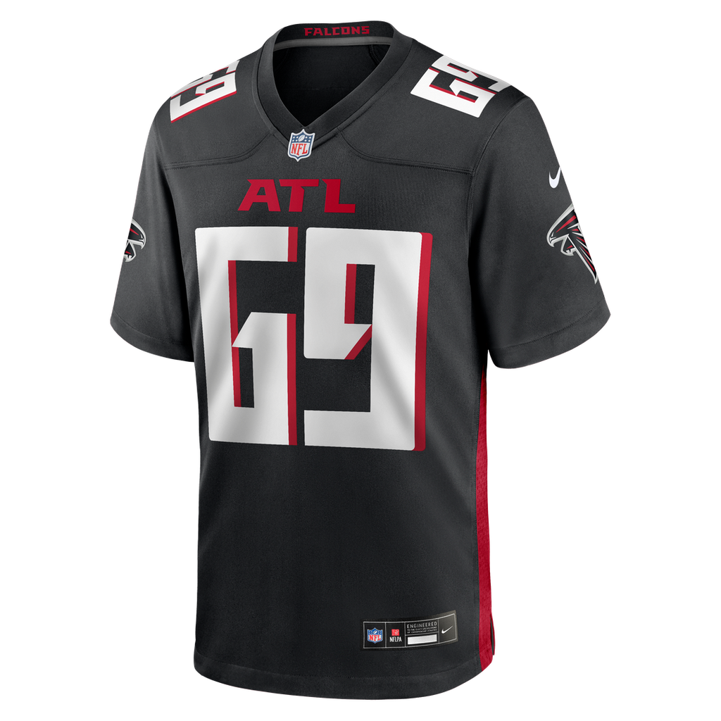 Atlanta Falcons Jack Nelson Black Team Game Jersey product image 2, provided for visual reference and product detail review