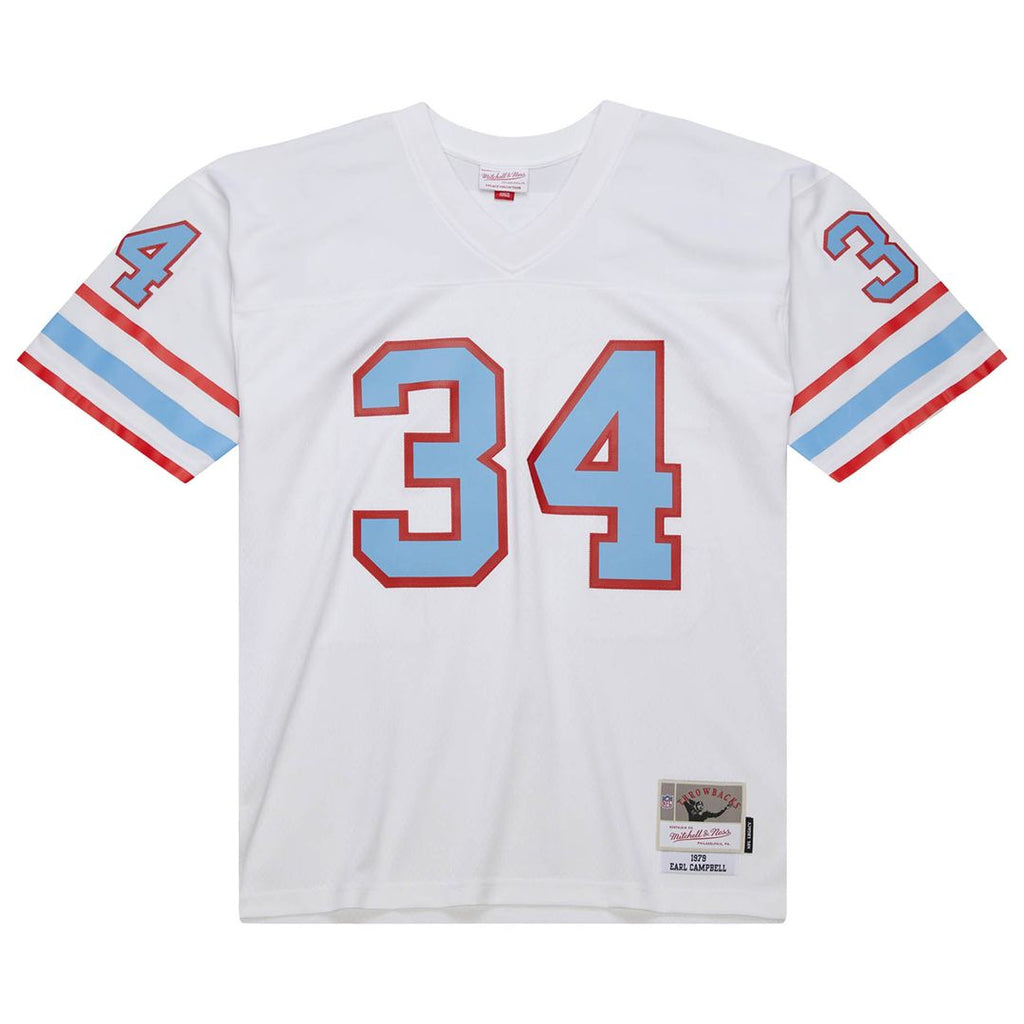 Houston Oilers Earl Campbell White 1979 Legacy Replica Jersey product image 2, provided for visual reference and product