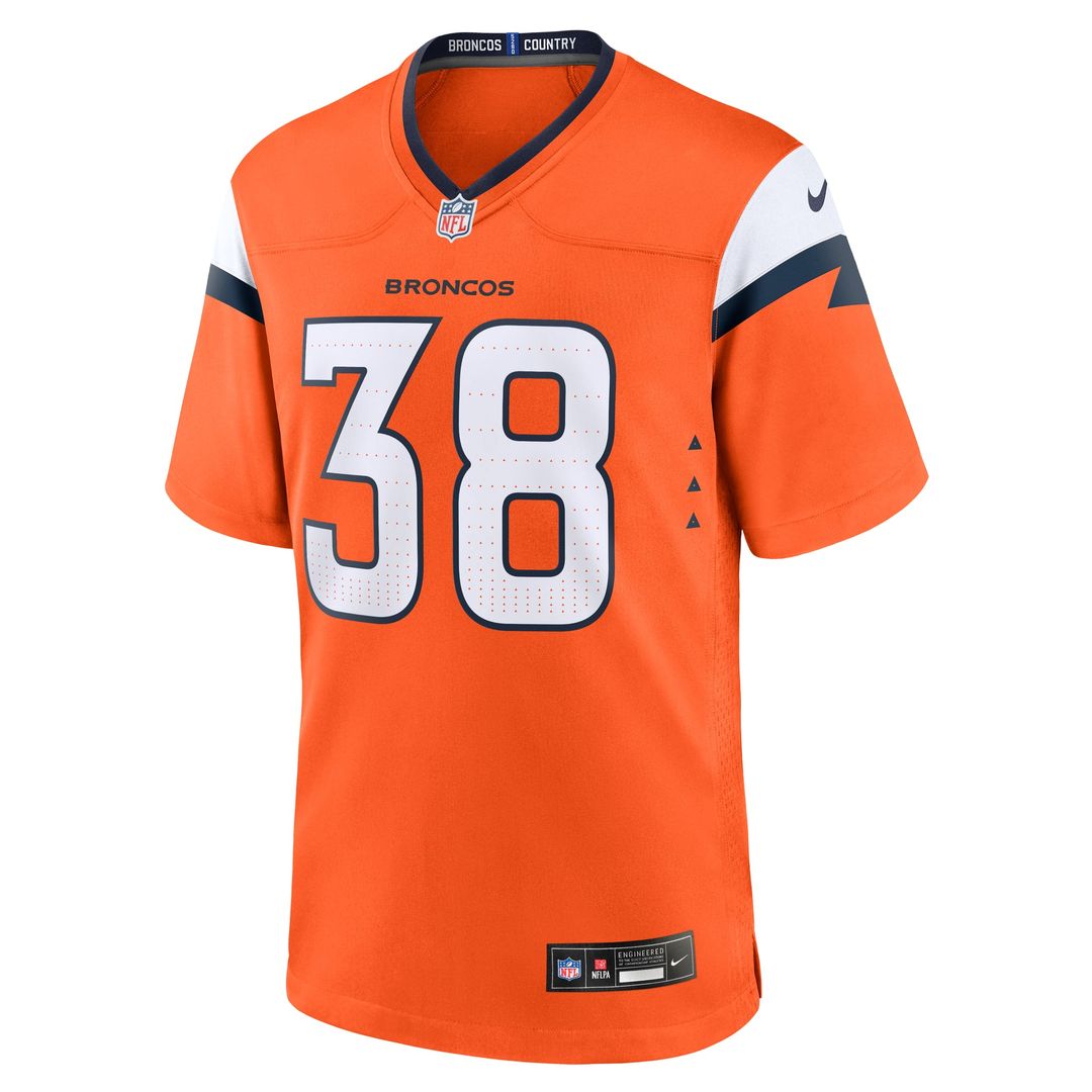 Denver Broncos Jaleel McLaughlin White Game Jersey product image 8, provided for visual reference and product detail review