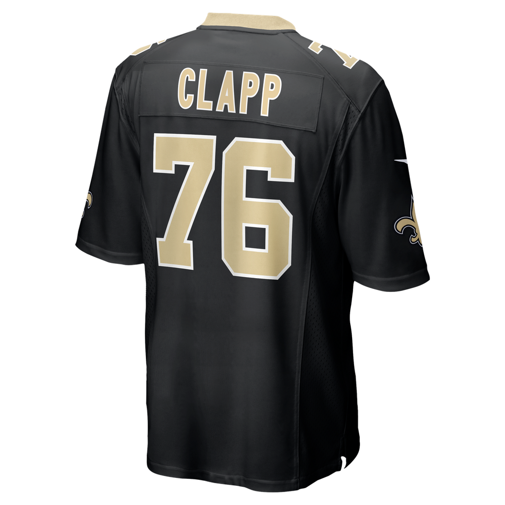 New Orleans Saints Will Clapp Black Team Game Jersey product image 3, provided for visual reference and product detail review