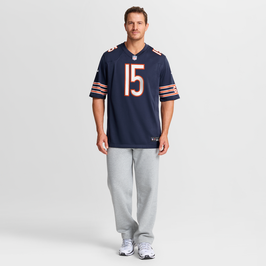 Chicago Bears Rome Odunze Navy Player Game Jersey product image 7, provided for visual reference and product detail review