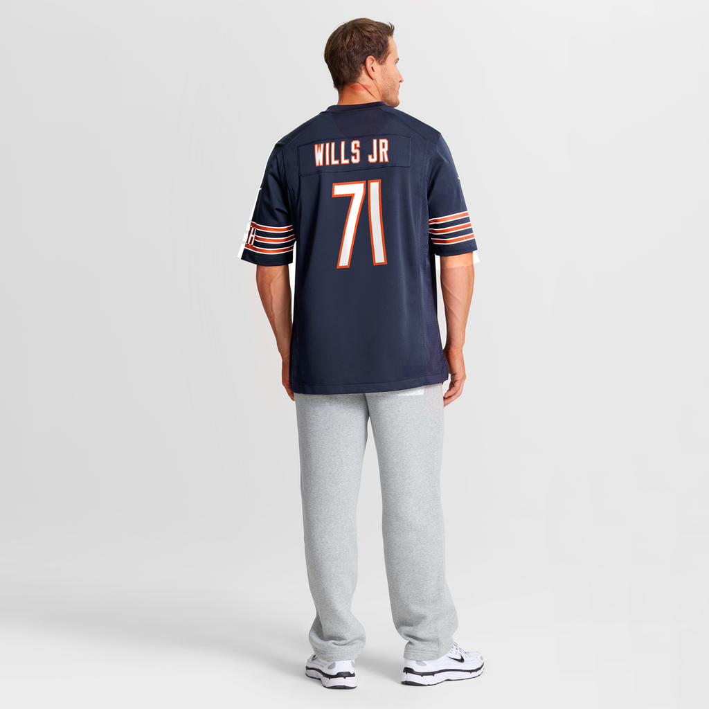 Chicago Bears Jedrick Wills Jr. Navy Team Game Jersey product image 5, provided for visual reference and product detail