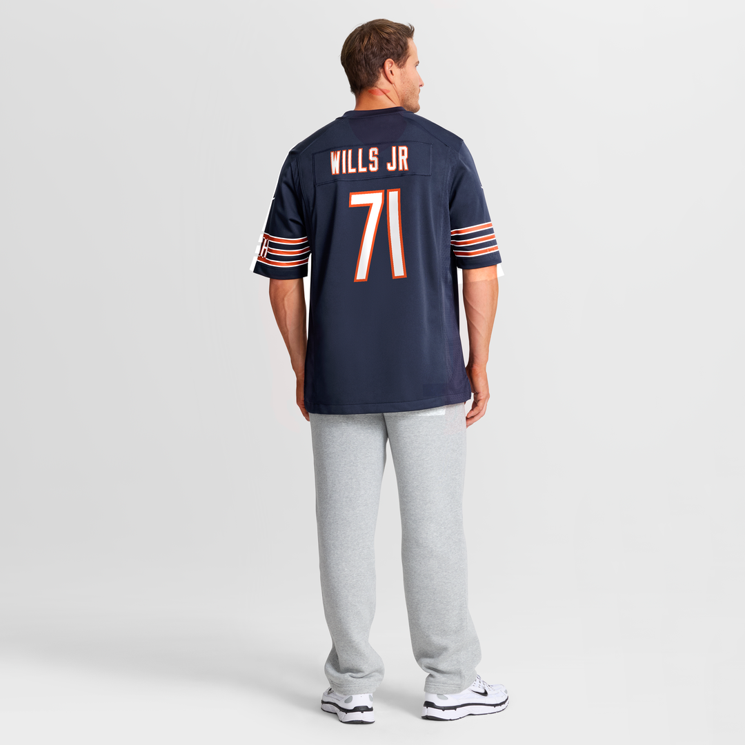 Chicago Bears Jedrick Wills Jr. Navy Team Game Jersey product image 5, provided for visual reference and product detail