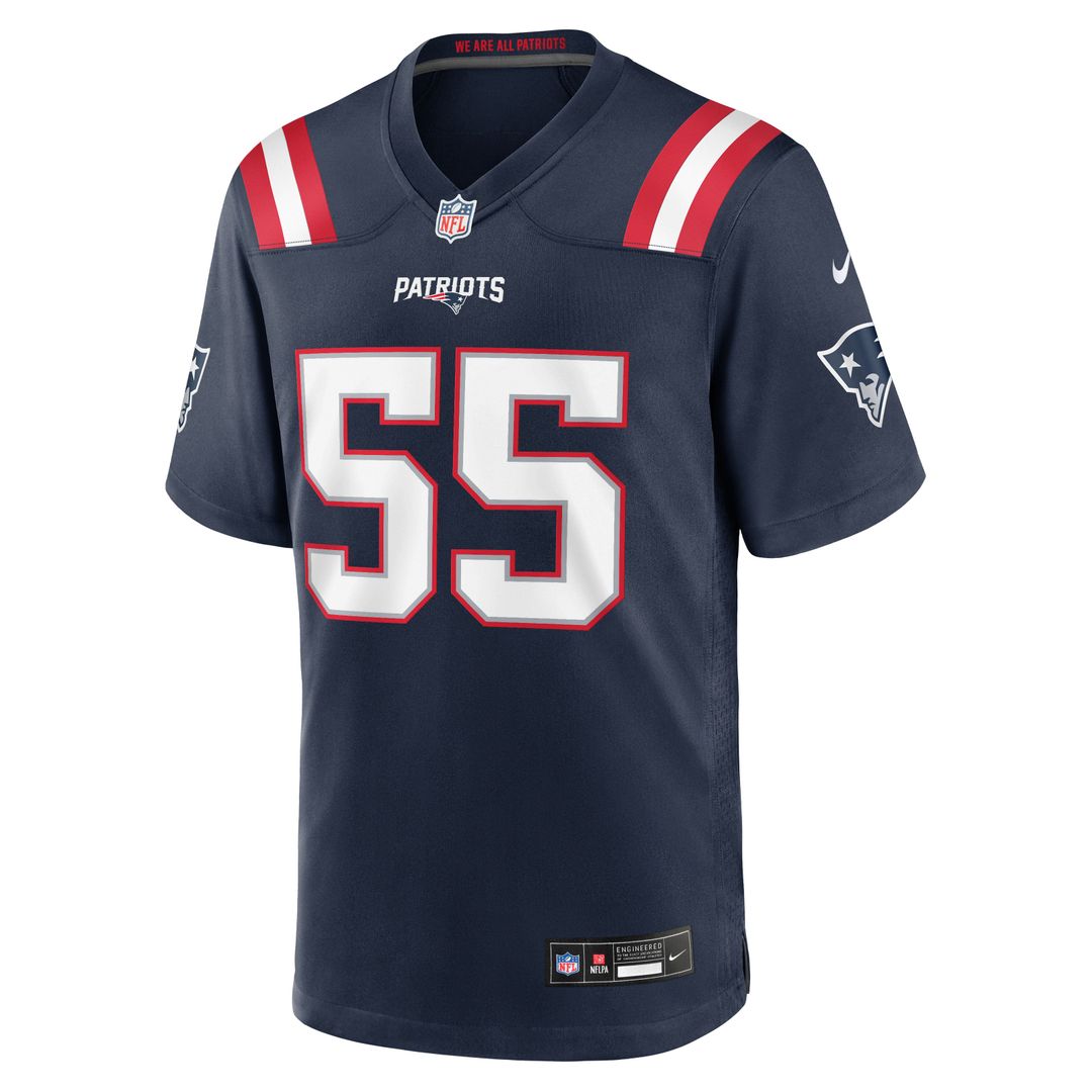 New England Patriots Jared Wilson Navy Team Game Jersey product image 4, provided for visual reference and product detail