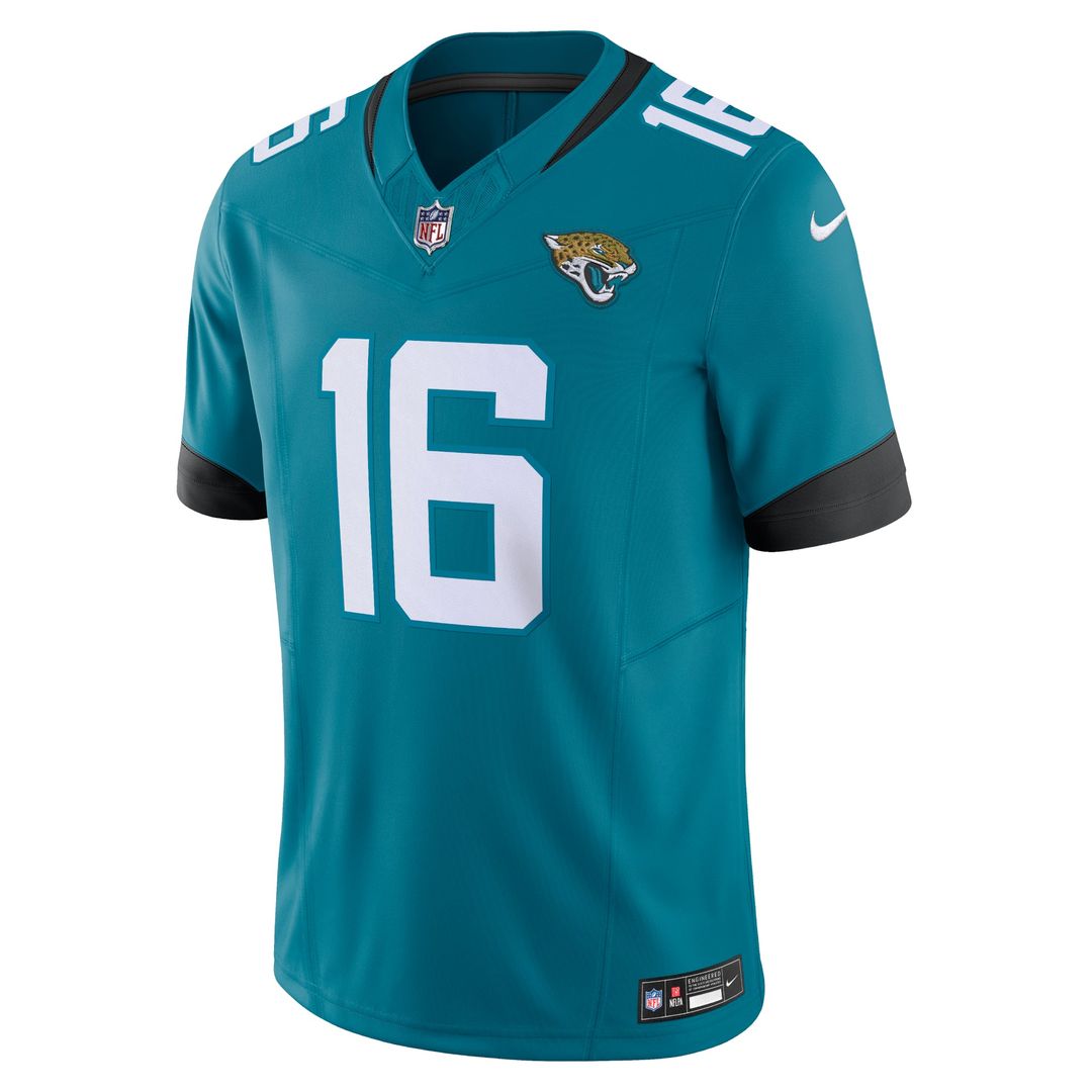 Jacksonville Jaguars Trevor Lawrence Teal Vapor F.U.S.E. Limited Jersey product image 2, provided for visual reference and