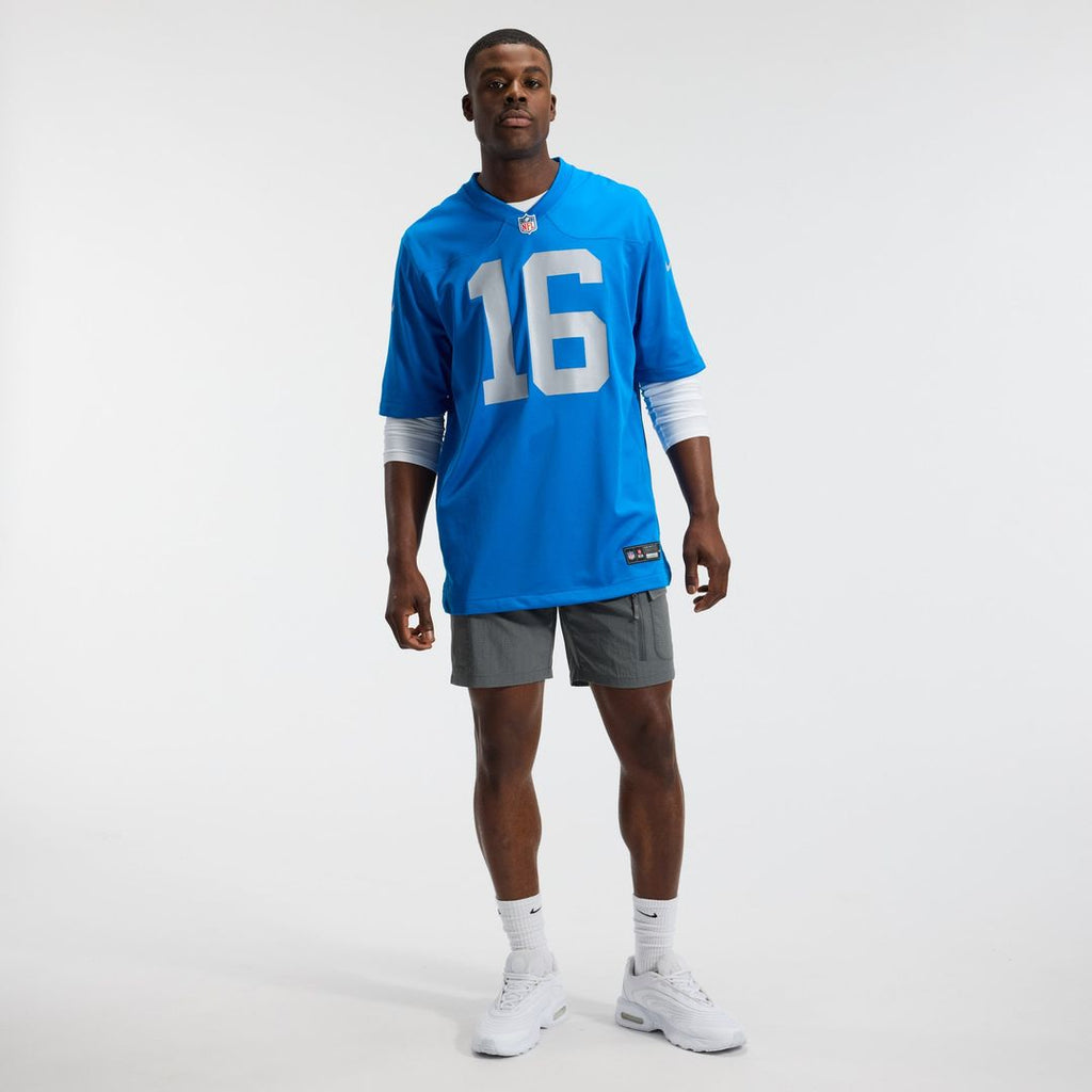 Detroit Lions Jared Goff Blue Alternate Game Jersey product image 4, provided for visual reference and product detail review