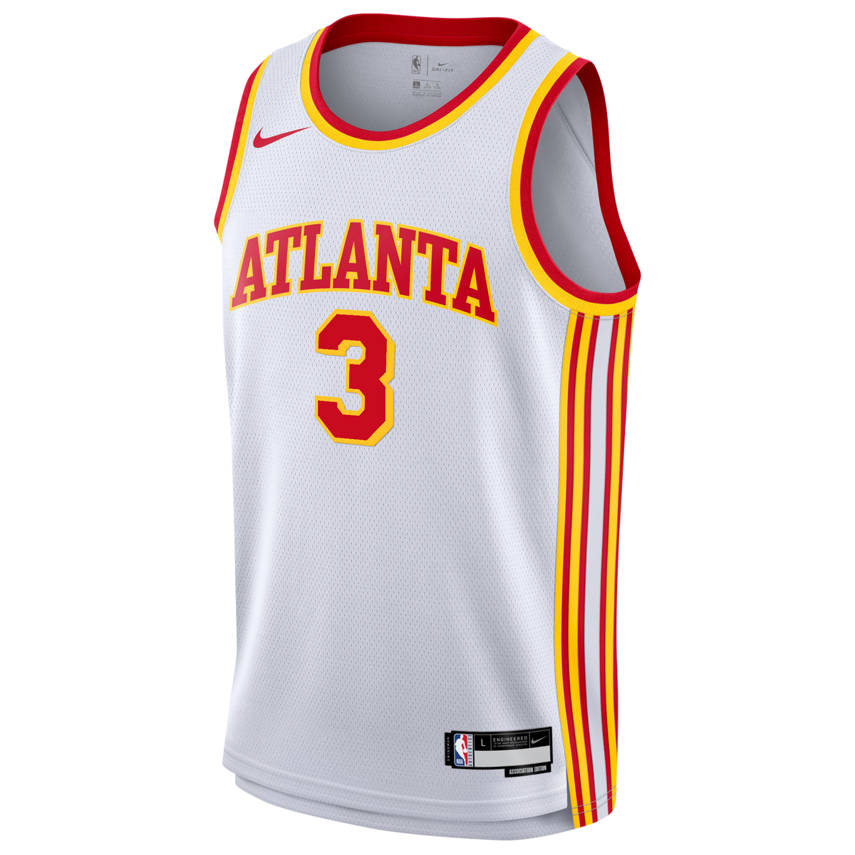 CJ McCollum Atlanta Hawks Association Edition Swingman Jersey - White - Youth product image 3, provided for visual reference