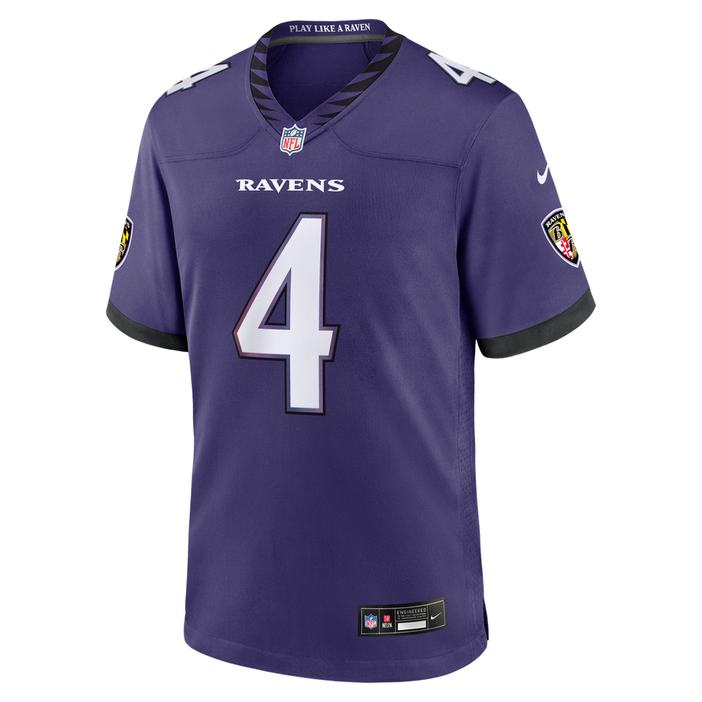 Baltimore Ravens Zay Flowers Purple Team Game Jersey product image 6, provided for visual reference and product detail review