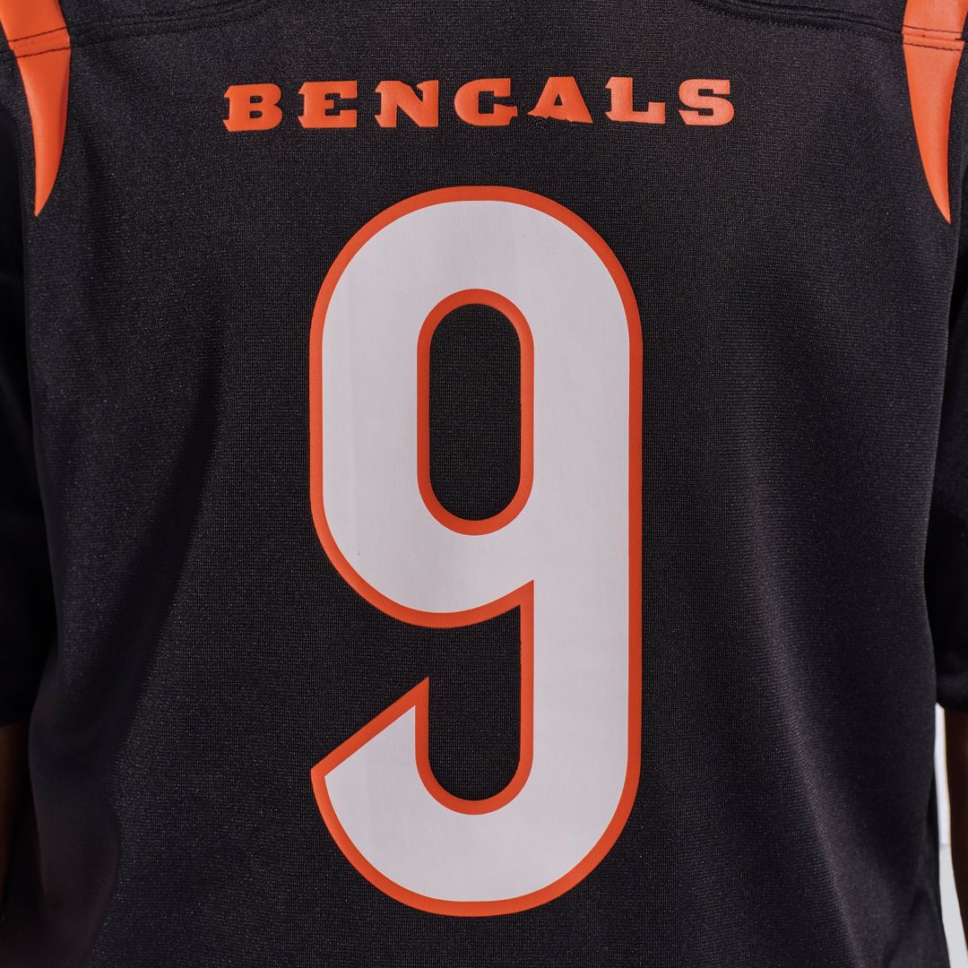 Cincinnati Bengals Joe Burrow Black Player Game Jersey product image 25, provided for visual reference and product detail