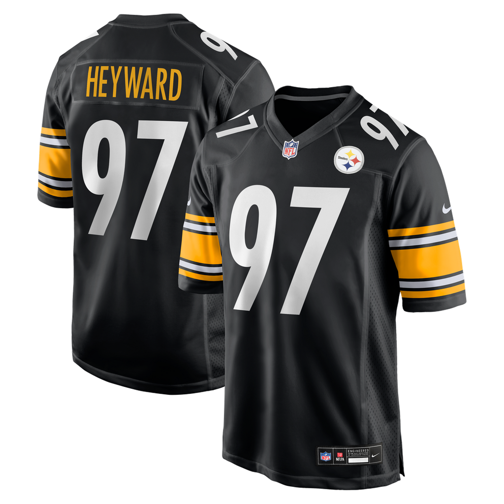 Pittsburgh Steelers Cameron Heyward Black Game Jersey product image 1, provided for visual reference and product detail