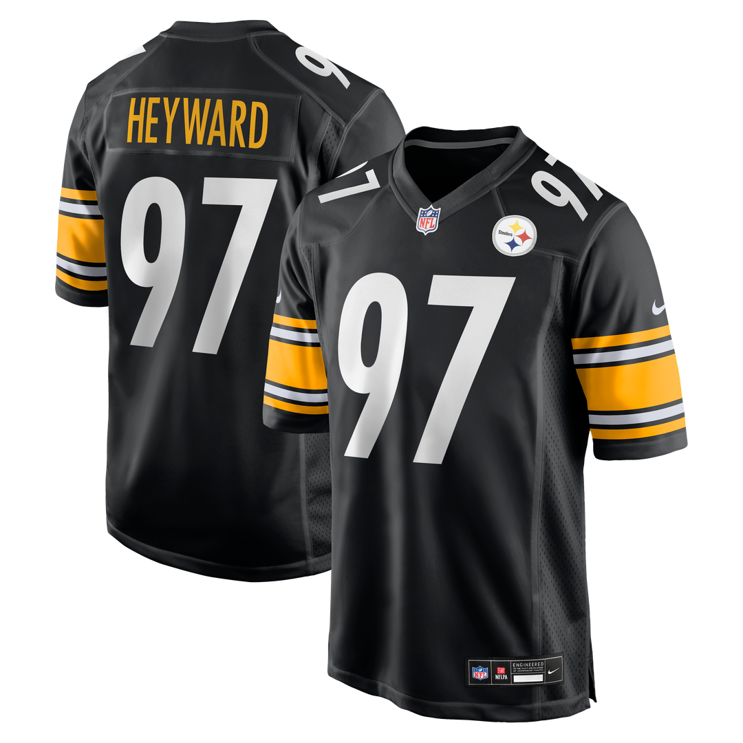 Pittsburgh Steelers Cameron Heyward Black Game Jersey product image 1, provided for visual reference and product detail